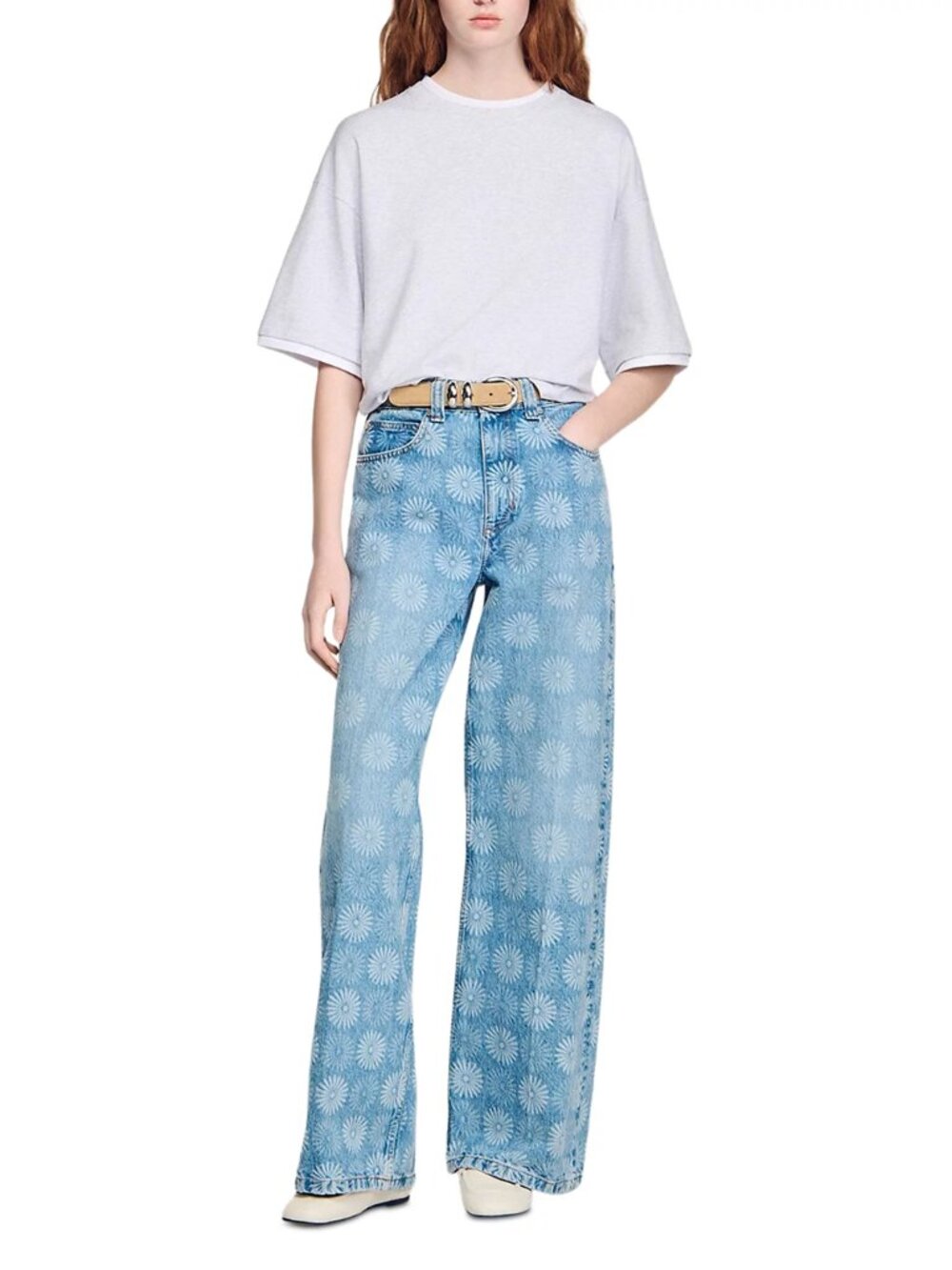 Sandro Straight Leg Jeans in Blue Jean